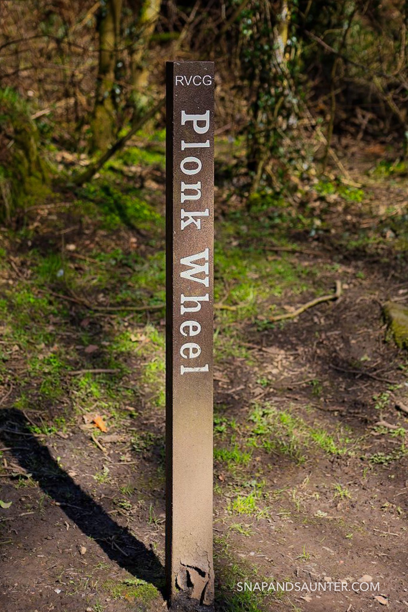 Plonk Wheel sign at Rivelin Valley in Sheffield