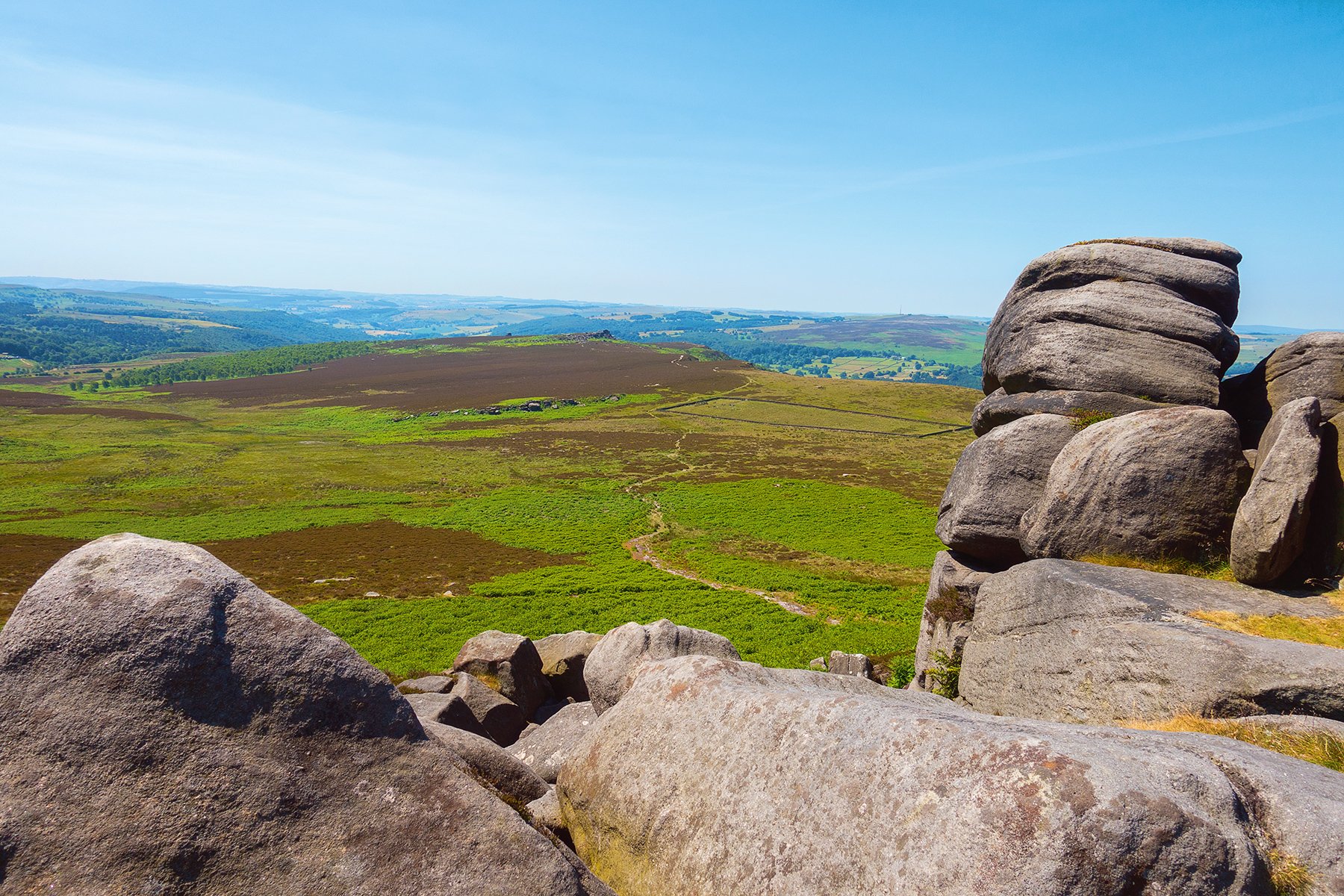 Higger Tor and Carl Wark in the Peak District