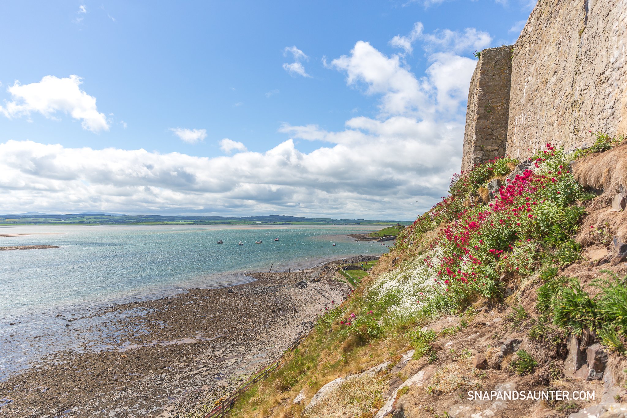 Looking out of Lindisfarne Castle in Northumberland