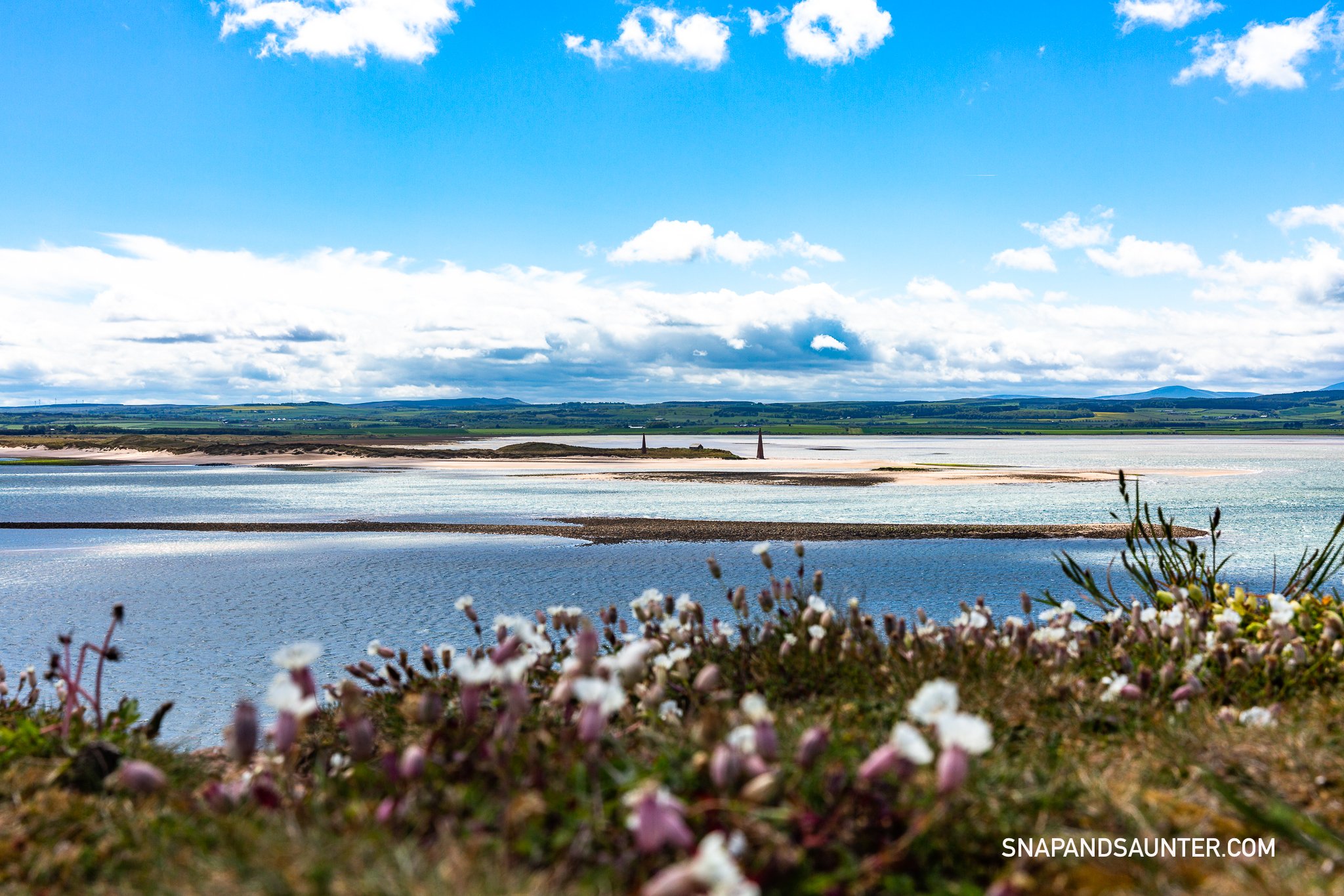 A view from Lindisfarne Island on Holy Island in Northumberland